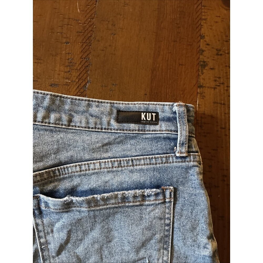 Kut From the Kloth size 8 Jane High Rise blue cutoff denim shorts frayed - Picture 4 of 5